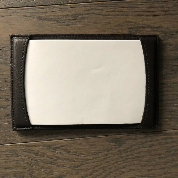 Luxury Genuine Leather Credit Card + Notes Holder Brown Sz OS NWOT - Picture 4 of 5